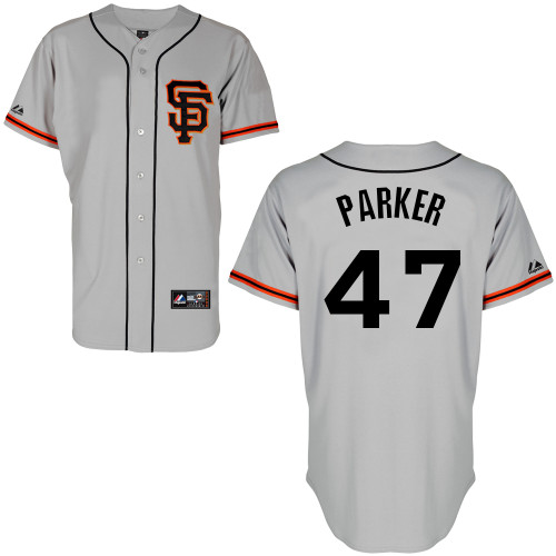 Jarrett Parker #47 mlb Jersey-San Francisco Giants Women's Authentic Road 2 Gray Cool Base Baseball Jersey